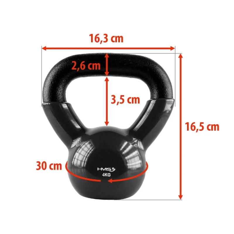 Gantera 4 kg (fonta/vinil) HMS KNV 17-64-060 black (13623) 2