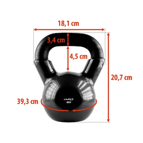Gantera 8 kg (fonta/vinil) HMS KNV 17-64-062 black (13625)