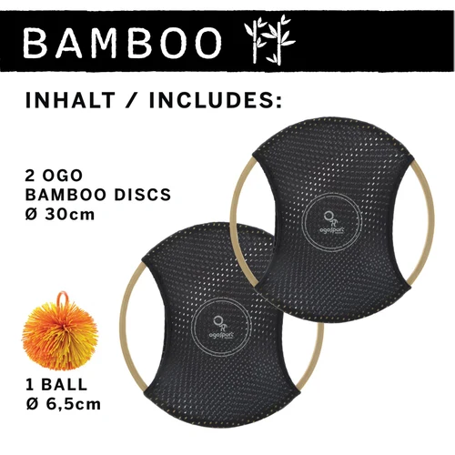 Joc pt copii "OgoSport Set Bamboo" (2 discuri + 1 minge) d=30 cm Donic Schildkrot 970196 (13828)