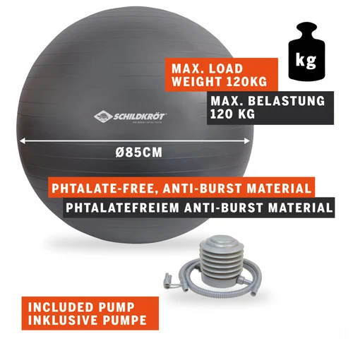 Minge gimnastica cu pompa d=85 cm (max. 120 kg) Donic Schildkrot 960158 (13825)