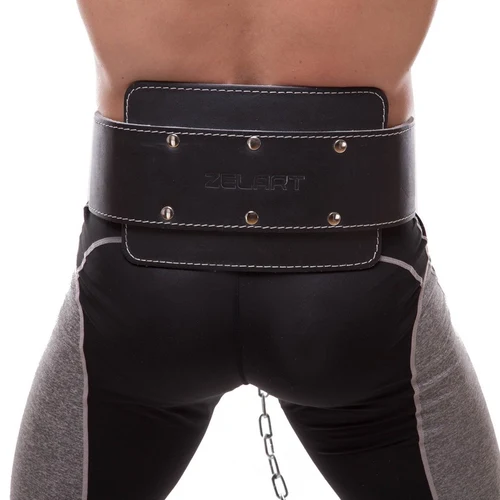 Briu din piele pt greutati cu lant 18 cm Zelart SB-165128 black (13833)