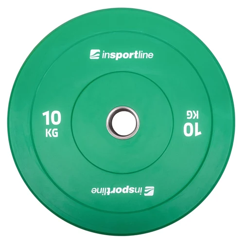 Диск олимпийский прорезиненный 10 кг, d=50 мм inSPORTline Bumper Plate Go 31396 (14310)