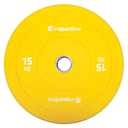 Диск олимпийский прорезиненный 15 кг, d=50 мм inSPORTline Bumper Plate Go 31397 (14311)
