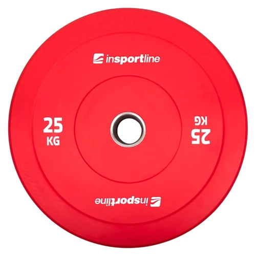 Диск олимпийский прорезиненный 25 кг, d=50 мм inSPORTline Bumper Plate Go 31399 (14313)