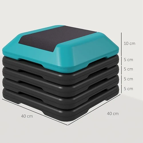 Step aerobic (max. 150 kg) 41x41 cm, h=10/15/20/25/30 cm AS010 (14122)