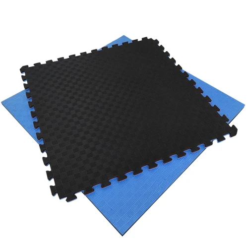 Татами мат Eva Puzzle 1х1 м, 2 см, 80 кг/м3 black-blue (14161)