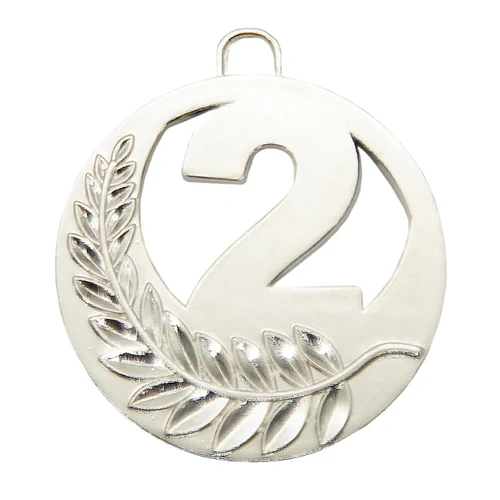 Medalie din argint pt loc 2, universal d=5 cm Frunza 2113-2S (14228)