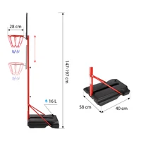 Stand baschet + panou cu inel si plasa + minge cu pompa h=147–197 cm Nils ZDK881A 10-20-007 (14257) 2