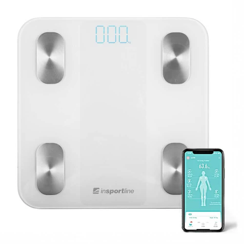 Cantar electronic de podea (max. 180 kg) inSPORTline Syncale 20 30430-2 white (13449)