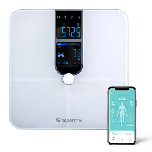 Cantar electronic de podea (max. 180 kg) inSPORTline Syncale 100 30432-2 white (13587)