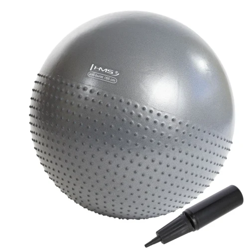 Minge gimnastica masaj cu pompa (max. 250 kg) d=65 cm HMS YB03 17-42-185 grey (13630)