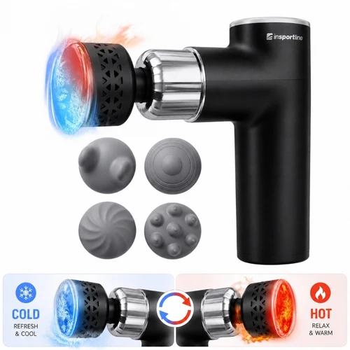 Массажный аппарат / пистолет с насадкой для нагрева и охлаждения 1800 mAh inSPORTline ChillFrost IN31563