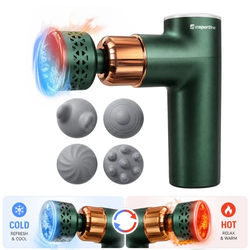 Массажный аппарат / пистолет с насадкой для нагрева и охлаждения 1800 mAh inSPORTline ChillFrost IN31563