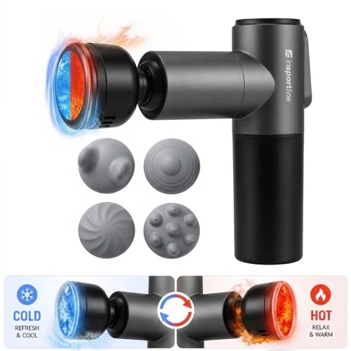 Массажный аппарат / пистолет с насадкой для нагрева и охлаждения 2400 mAh inSPORTline ChillFrost IN31565