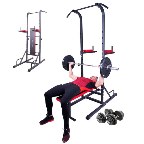 Set aparat Power Tower (max. 120 kg) + bara + discuri 12433-SET (12561)