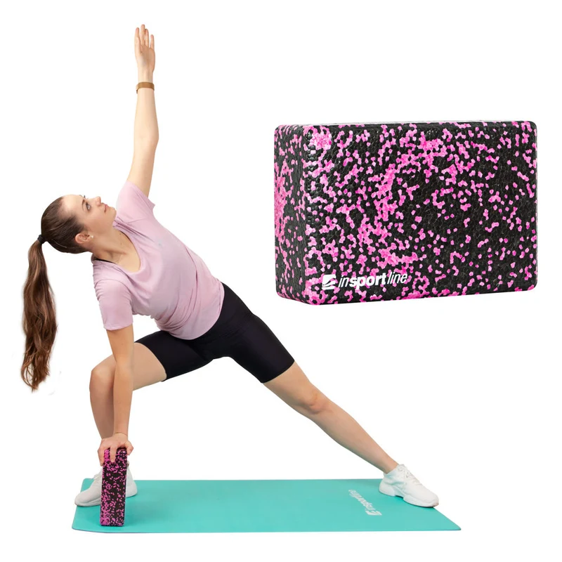 Bloc yoga / fitness / pilates 23x15x8 cm EPP inSPORTline Pinkdot 21698 (5561) 2