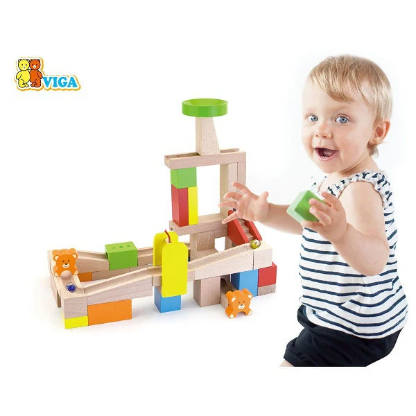 Set joc din lemn "Tobogane pentru bile" (49 elemente) 51619 (7900) 5