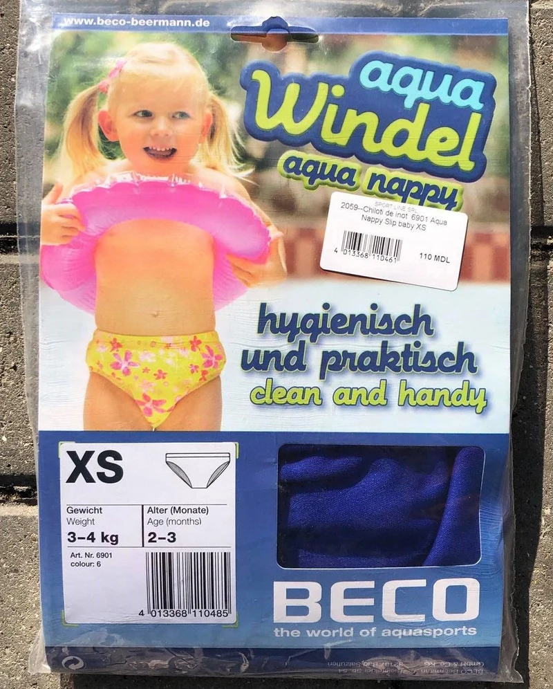 Chiloti de inot XS (2-3 luni, 3-4 kg) Beco Aqua Nappy Slip baby 6901 (2059) 3