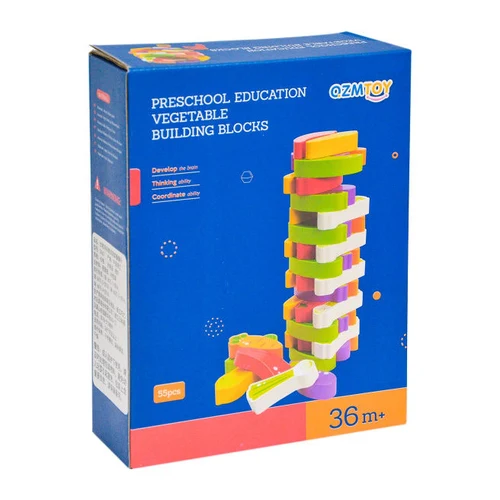 Настольная игра "Дженга Овощи", 55 брусочков 126614 (6539)