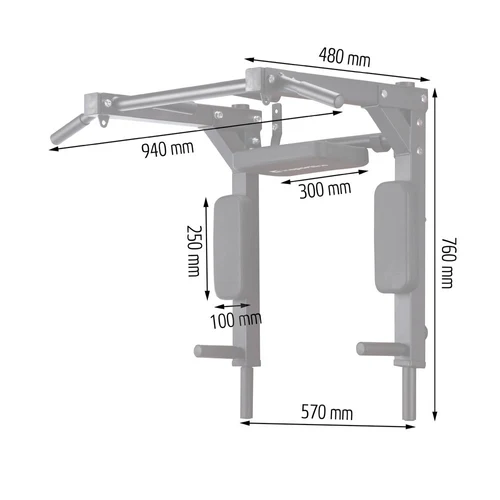Bara tractiuni perete (max. 150 kg) inSPORTline L-Bar 23102 (5752)