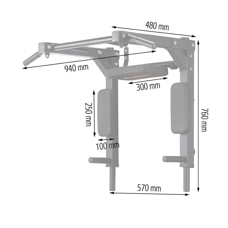 Bara tractiuni perete (max. 150 kg) inSPORTline L-Bar 23102 (5752) 6