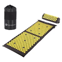 Коврик акупунктурный 125x48 см + подушка HMS AKM03 17-44-306 black / yellow (4143)