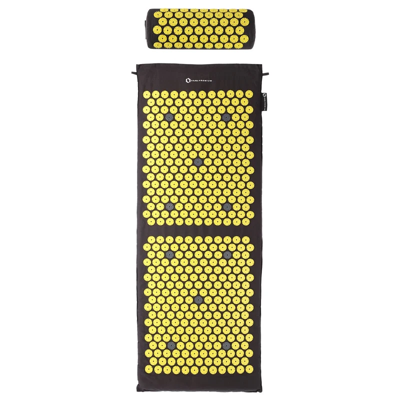 Коврик акупунктурный 125x48 см + подушка HMS AKM03 17-44-306 black / yellow (4143) 3