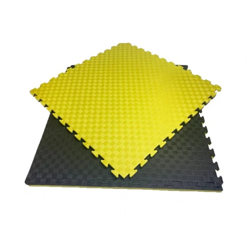 Татами мат Eva Puzzle 1х1 м, 4 см, 80 кг/м3 yellow-black (5473)