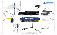 Plasa 3-in-1 (volleyball, badminton, tennis) 3 m, h=75-155 cm Donic Schildkrot Combined 970994 (9081) 2