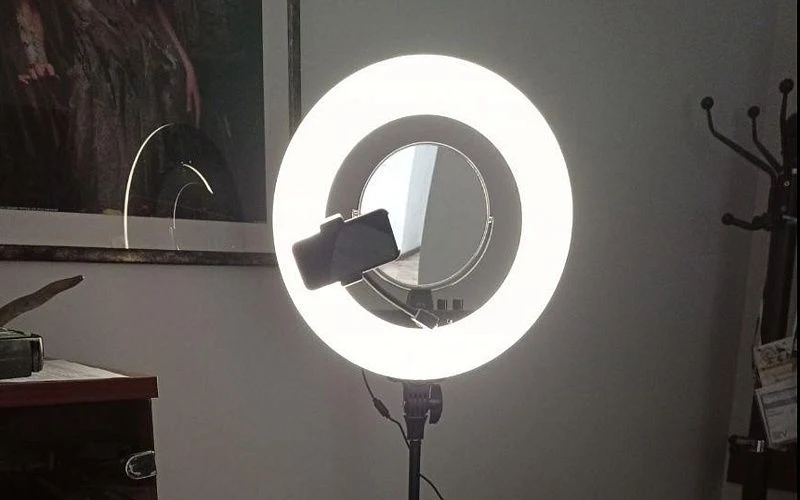 Lampa Make up Profesionala, LED tip inel, cu suport selfie S116-17 (4272) 5