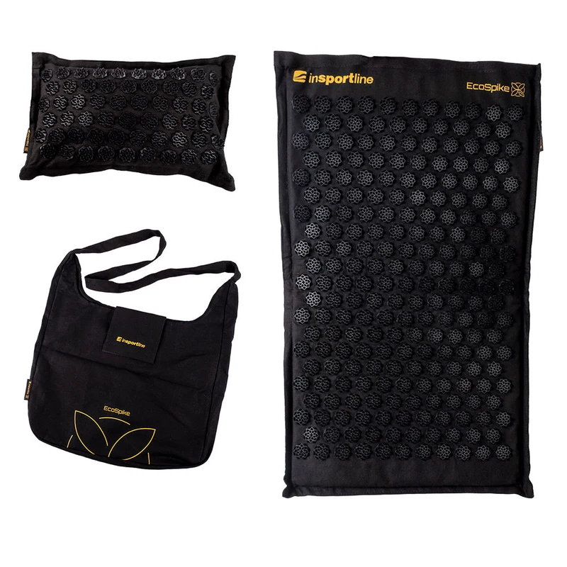 Set acupunctura (saltea 75x44 cm + perna 40x25 cm + husa) inSPORTline EcoSpike 26160-2 black/gold (10818) 2