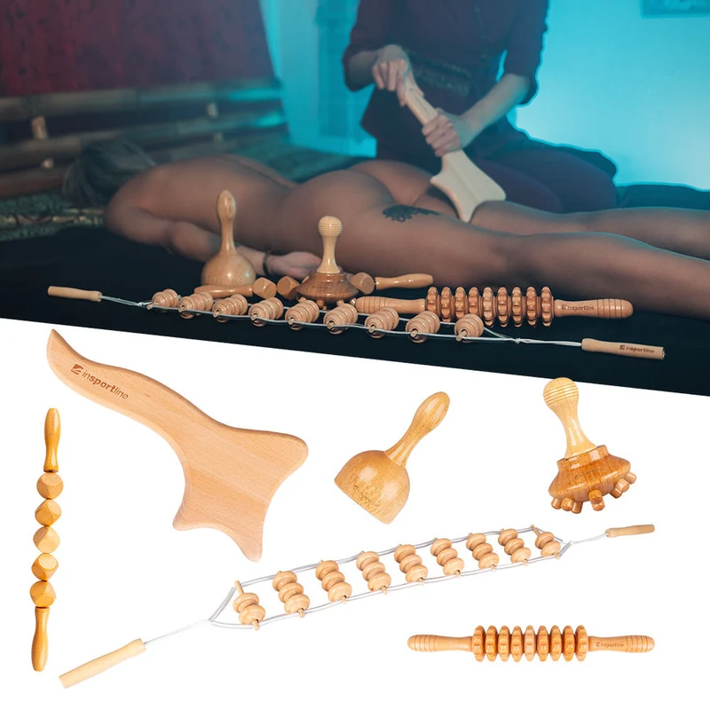 Set accesorii masaj din lemn (6 buc.) inSPORTline Teriva Set 25273 (9048) 2