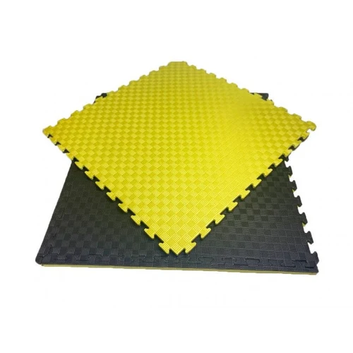 Татами мат Eva Puzzle 1x1 м, 2 см, 110 кг/м3 black-yellow (7870)