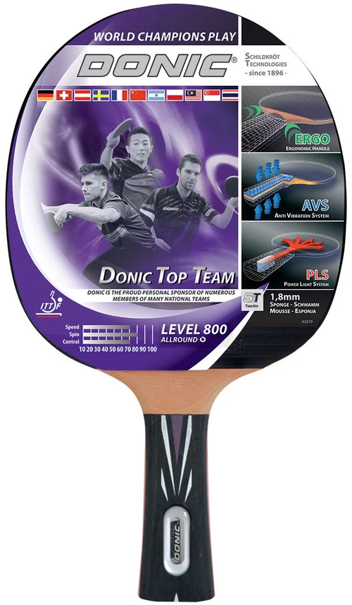 Paleta tenis de masa 1.8 mm, level 800 Donic Top Team 754198 (3895)