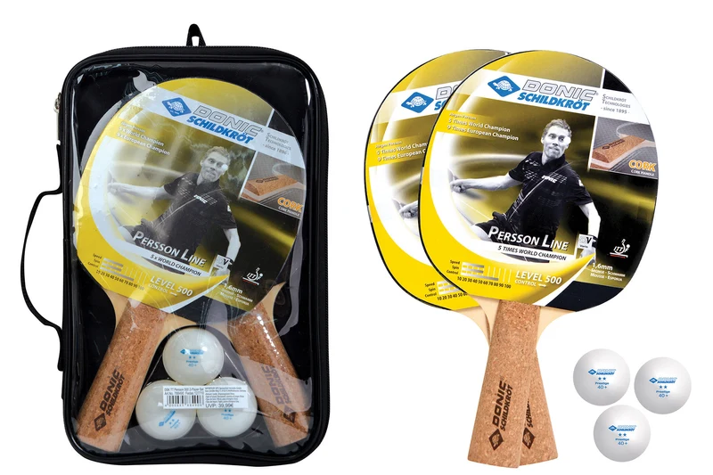 Set pt tenis masa (2 palete + 3 mingi + husa) Donic Persson 500 / 788490 (5389) 2