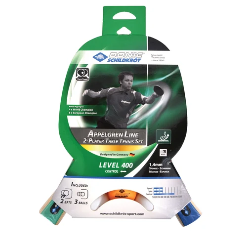 Set tenis de masa (2 palete + 3 mingi) 1.4 mm, level 400 Donic Schildkrot Appelgren 788464 (7590)