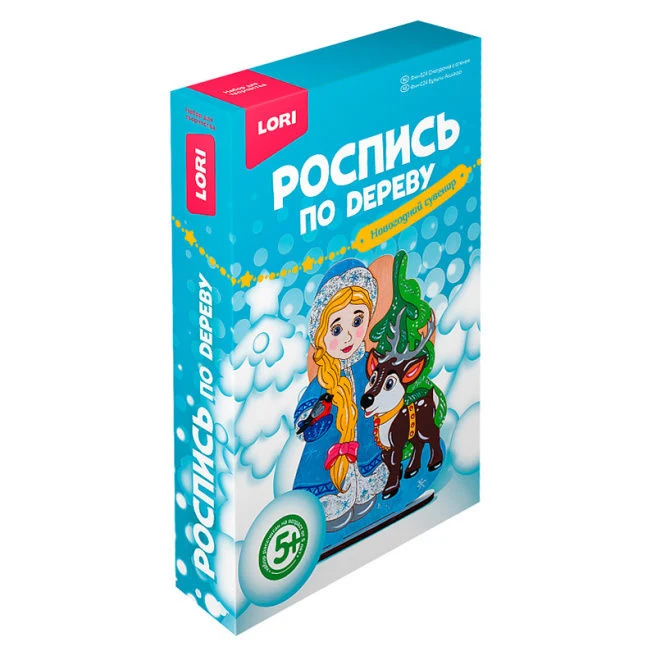 Роспись по дереву "Снегурочка с оленем" 024 (7690) 2