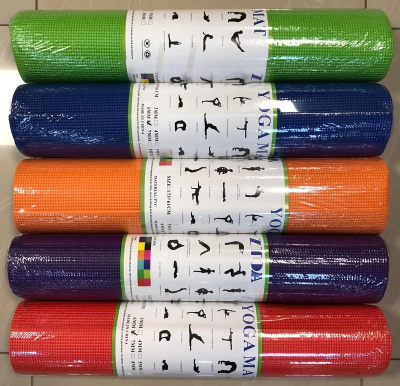Коврик для йоги с чехлом 173х60х0.6 см PVC  (3730) 3