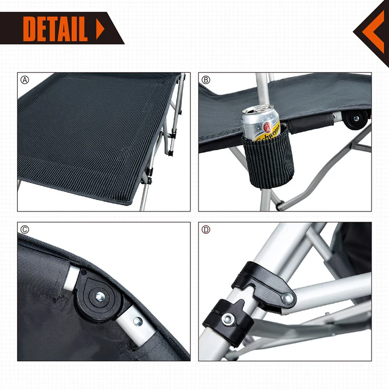 Pat pliabil pentru odihna si turism KC3847 BLACK STRIPE (1009) 4