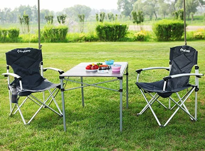 Scaun pliabil pentru odihna si turism KM3808 BLACK STRIPE (1006) 5