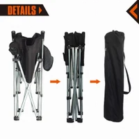 Scaun pliabil pentru odihna si turism KM3825 BLACK/GREY (1008) 4