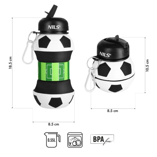 Sticla pliabila pt apa 550 ml Nils 15-02-120 football (13294)
